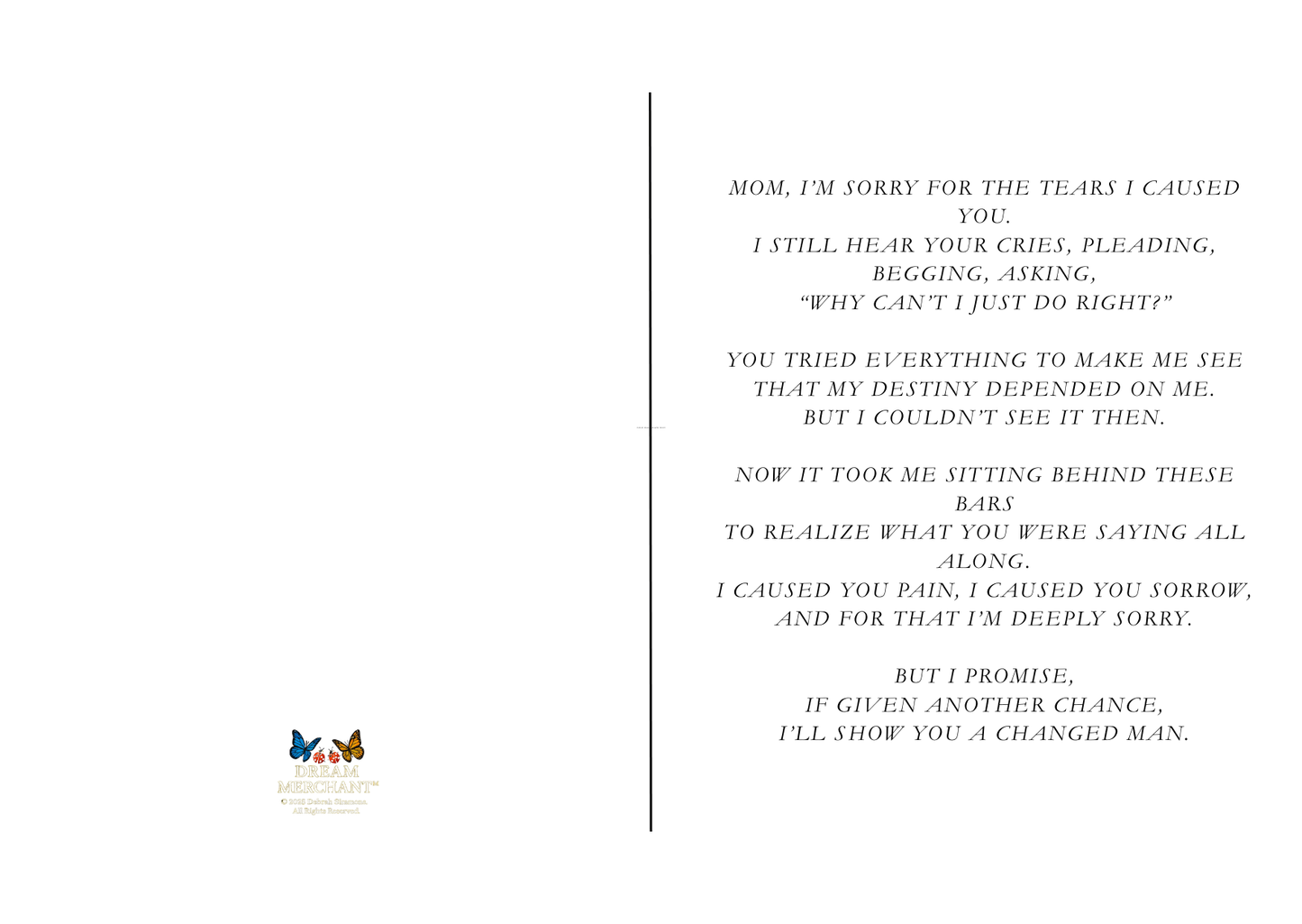 “I’m Sorry Mom” E-Card (Printable PDF) – Dream Merchant Collection